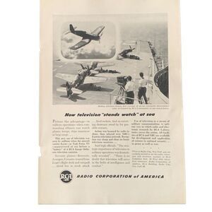 Vintage 1949 Radio Corporation of America RCA Stands Watch Ad Advertisement